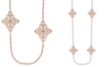Rhona Sutton Crystal Four Point Medallion Opera Necklace in 14k Rose Gold Over Sterling Silver